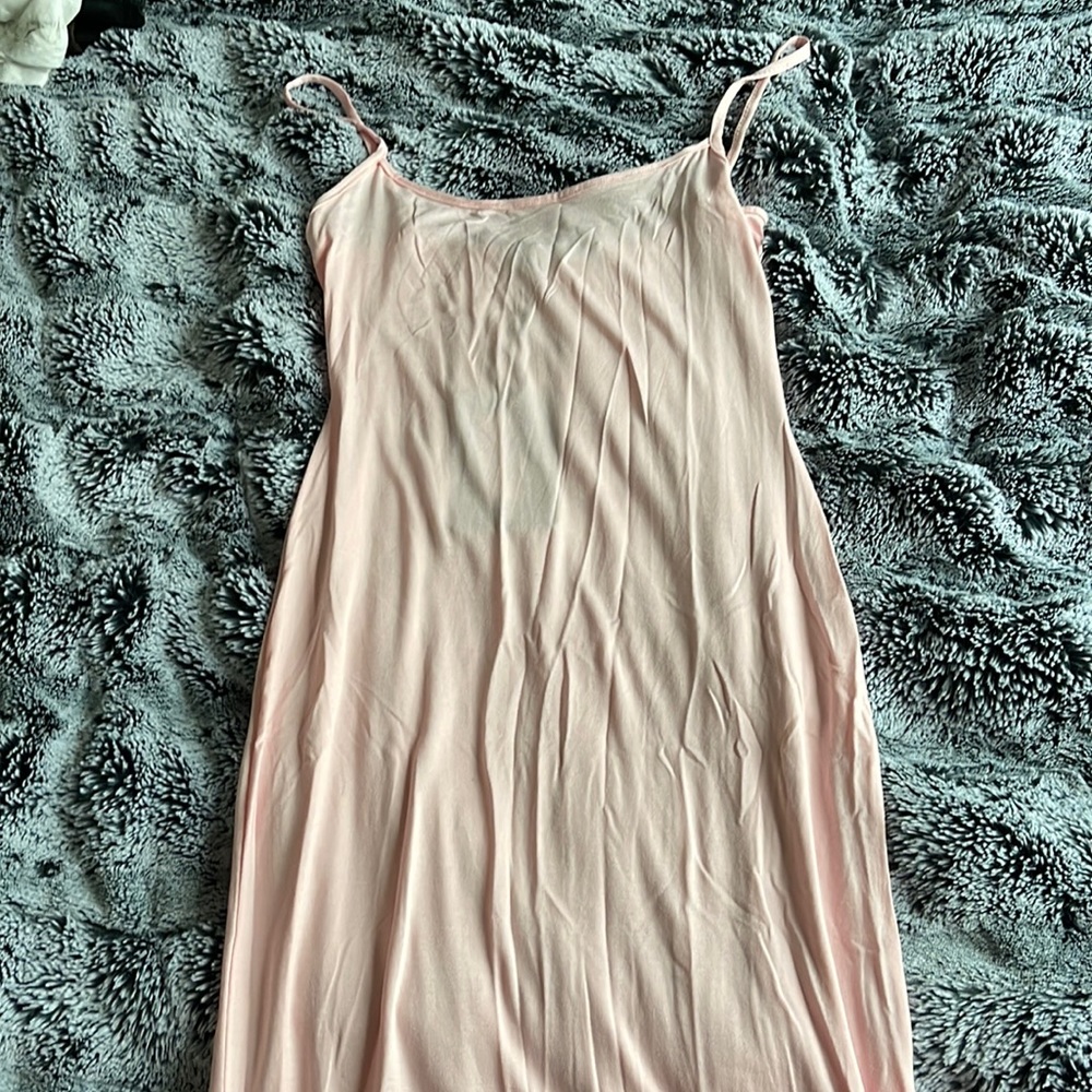 Baby Pink Strappy MIDI Dress